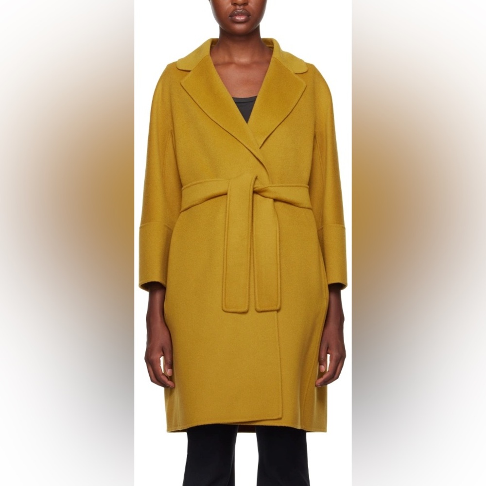 S’ Max Mara Mustard Yellow Wool Coat